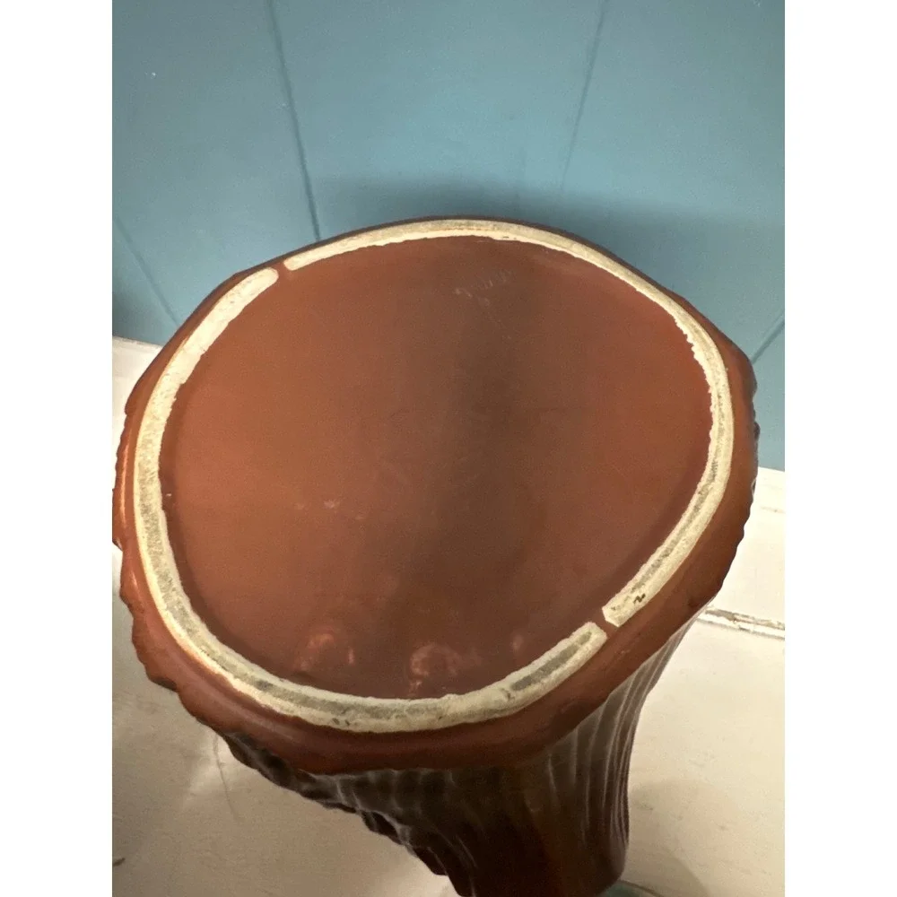 Vintage McCoy Ceramic Mushroom Tree Stump Cookie Jar USA Made MCM